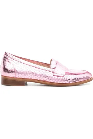 P.A.R.O.S.H. Metallic-Loafer mit Schlangen-Optik