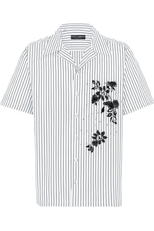 Dolce & Gabbana Gestreiftes Hemd mit Blumen-Print