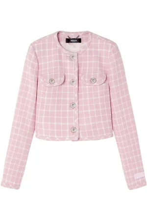 VERSACE Karierte Medusa Head Cropped-Jacke
