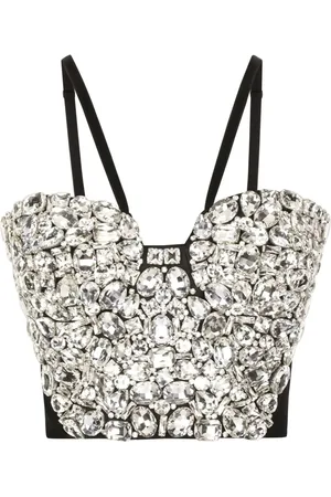 Dolce & Gabbana Cropped-Top mit Kristallen