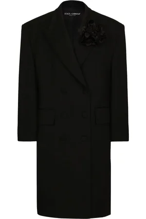 Dolce & Gabbana Wollmantel mit floraler Applikation