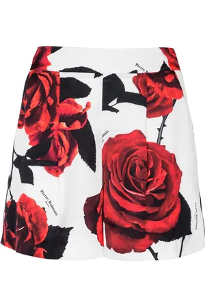 Balmain Shorts mit Rosen-Print