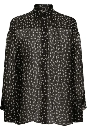 Dolce & Gabbana Semi-transparentes Chiffonhemd mit Polka Dots