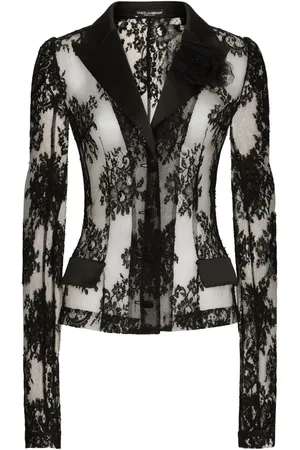 Dolce & Gabbana Transparenter Blazer aus Chantilly-Spitze