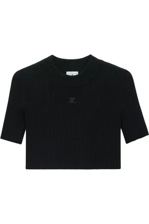 Courrèges Geripptes T-Shirt