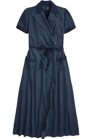 Ralph Lauren Gepunktetes Kleid aus Denim