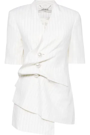 KIMHEKIM Kurzärmeliger Blazer mit Raffung