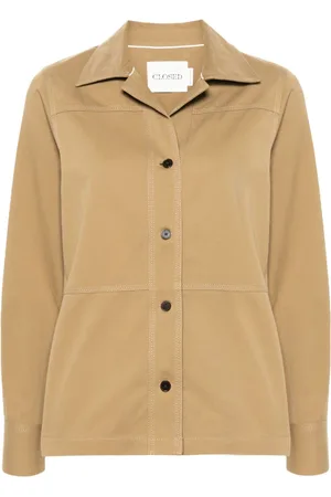 Closed Hemdjacke mit Twill-Einsätzen