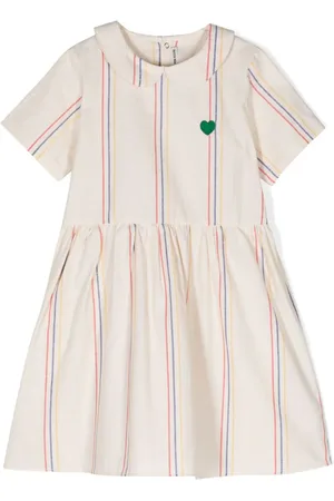 Mini Rodini Gestreiftes Kleid mit Bubikragen
