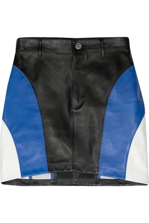 Vetements Minirock aus Leder in Colour-Block-Optik