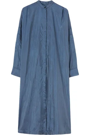 Jil Sander Kragenloses Midi-Hemdkleid mit Gürtel