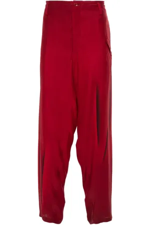 YOHJI YAMAMOTO Hose aus Seide mit abstraktem Print