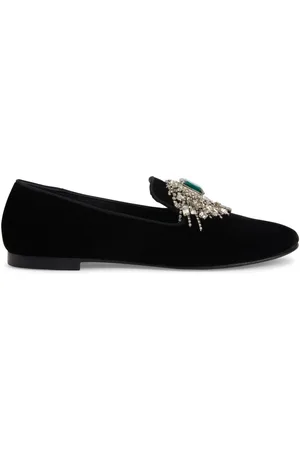 Giuseppe Zanotti Euphemiee Samt-Loafer mit Kristallen