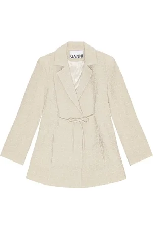 Ganni Strukturierter Blazer mit Schleifenverschluss