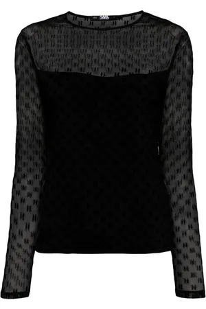 Karl Lagerfeld Mesh-Oberteil mit KL-Logo