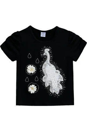 Mimi Tutu T-Shirt mit Pfau-Applikation
