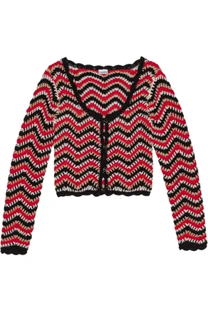 Ganni Gehäkelter Cropped-Cardigan aus Bio-Baumwolle