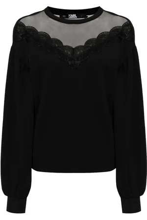 Karl Lagerfeld Sweatshirt mit semi-transparentem Einsatz