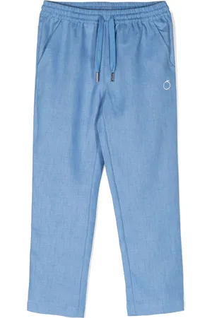 Trussardi Hose aus Leinen mit Logo-Stickerei