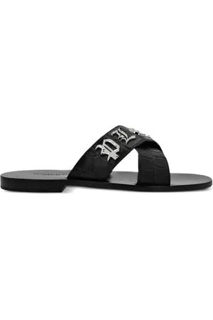 Philipp Plein Sandalen mit Logo-Schild