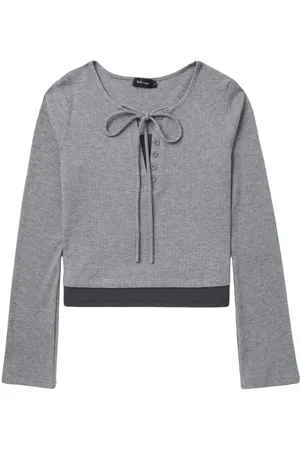 tout a coup Geripptes Top mit Schleife