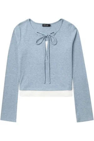 tout a coup Geripptes Top mit Schleife