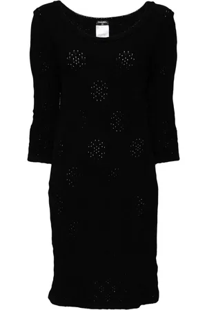 CHANEL 2000 pre-owned Strickkleid mit U-Boot-Ausschnitt