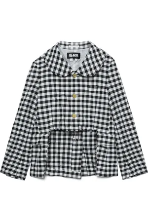 Comme des Garçons Vichy-Karo-Jacke mit Cut-Outs