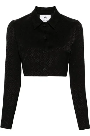Marine Serre Cropped-Jacke aus Moon Diamant-Jacquard