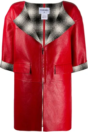 CHANEL Einreihiger Ledermantel