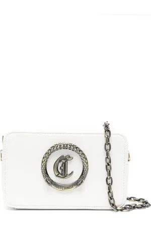 Roberto Cavalli Schultertasche mit Logo-Schild