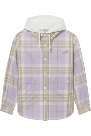 Chocoolate Karierte Jacke mit Logo-Applikation