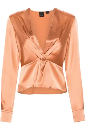 Pinko Satinbluse mit V-Ausschnitt