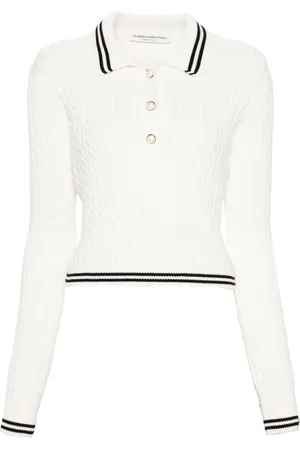 Alessandra Rich Poloshirt mit Zopfmuster