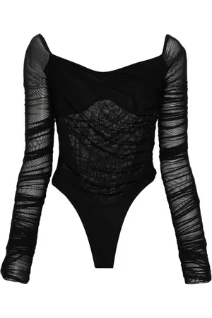 MUGLER Schulterfreier Body mit Raffung