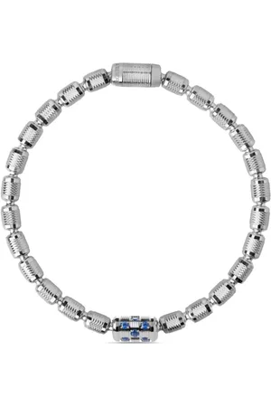 Officina Bernardi 18kt Weißgoldarmband mit Diamanten und Saphiren