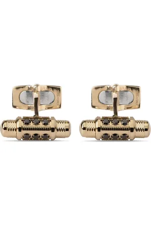 Officina Bernardi 18kt Retro Gelbgold-Manschettenknöpfe mit Diamant