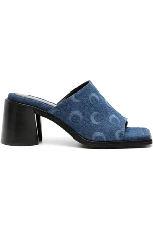 Marine Serre Mules aus Denim