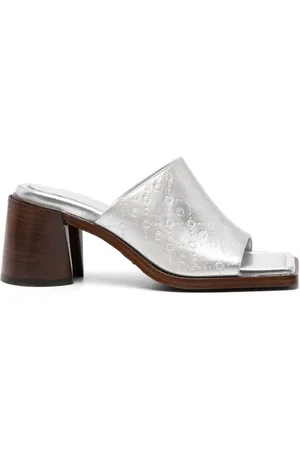 Marine Serre Ms Mules aus laminiertem Leder