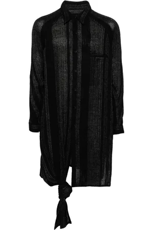YOHJI YAMAMOTO Gestreiftes Hemd mit Knoten