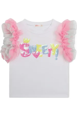 Billieblush Pailletten-T-Shirt mit Rüschenärmeln