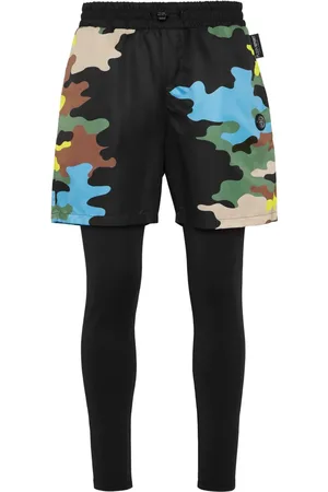 Philipp Plein Shorts im Layering-Look mit Camouflage-Print