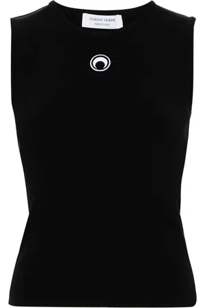 Marine Serre Tanktop mit Sichelmond-Stickerei