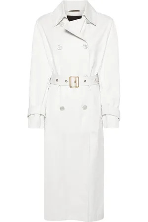 MOORER Doppelreihiger Twill-Trenchcoat