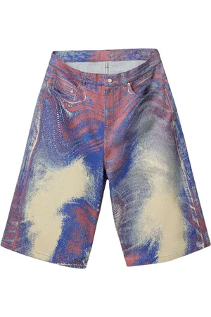 Camper Jeans-Shorts mit Wirbel-Print