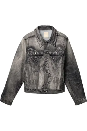 Camper Jeansjacke mit Wirbel-Print