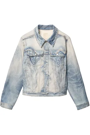 Camper Jeansjacke mit Wirbel-Print