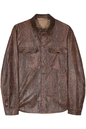 SALVATORE SANTORO Lederjacke mit Schlangen-Print