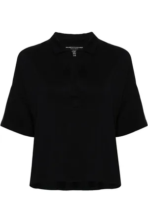 Majestic Jersey-Poloshirt mit Kragenschlitz