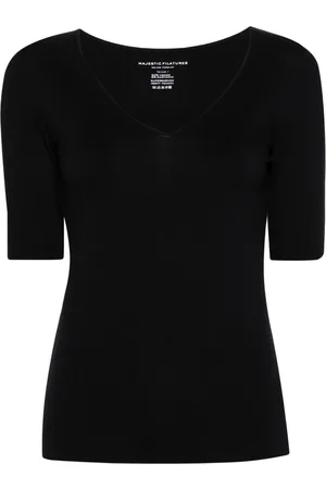 Majestic T-Shirt mit V-Ausschnitt